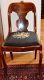 Set of 3 Empire side chairs with needlepoint seats, ca. 1830.  All in good condition