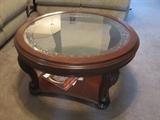 Round coffee table glass top.