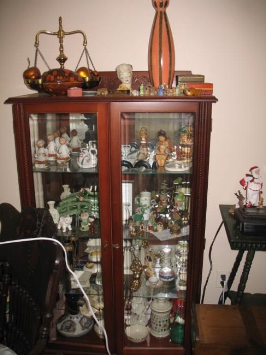 curio cabinet, china, Hummels and more