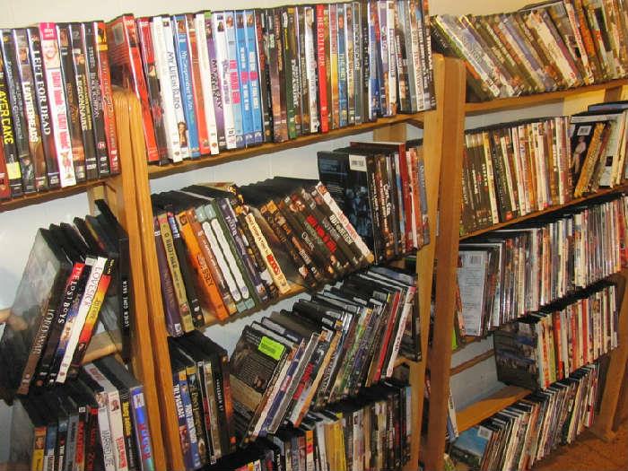 over 1,000 DVD's...alphabetized 