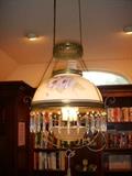 One of two hanging lamps, electrified