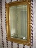Gilt gesso beveled mirror
