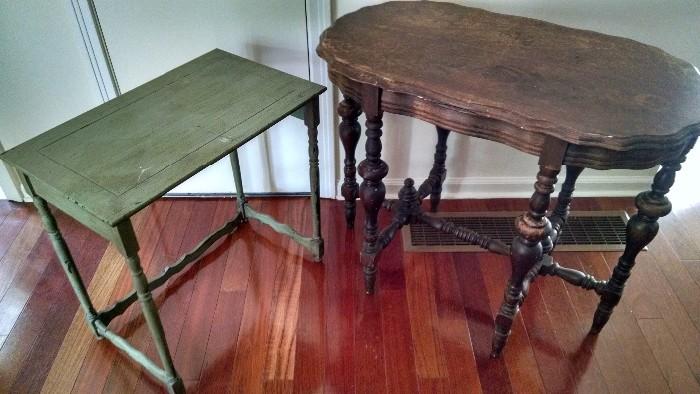 Antique side tables. More available than pictured.