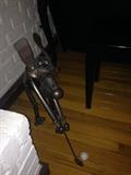 Golfing Dog Sculpture