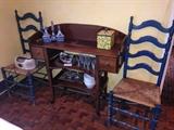 Ladderback Chairs and Side Table