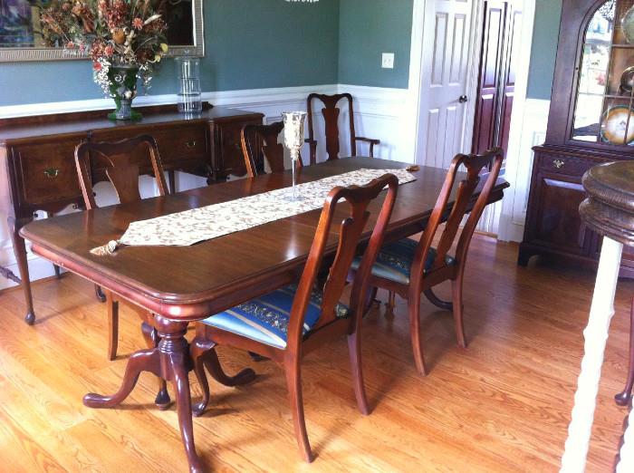 Vintage formal dining table and chairs