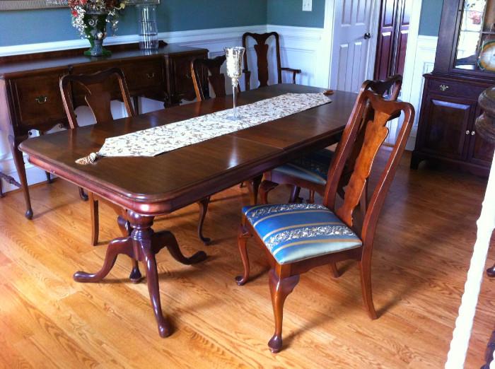 Vintage formal dining table and chairs