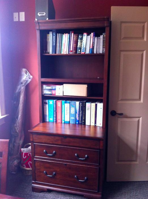 Bookcase with lateral file cabinet
