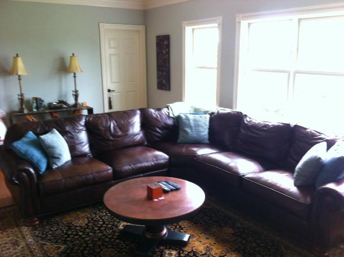 Thomasville leather sectional