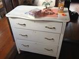 White 3 Drawer Dresser $ 100.00