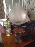 Antique Globe Lamp $ 60.00