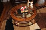 round coffee table with glass top
