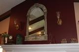 mirror, clock, sconces