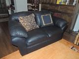 Black Leather Love Seat