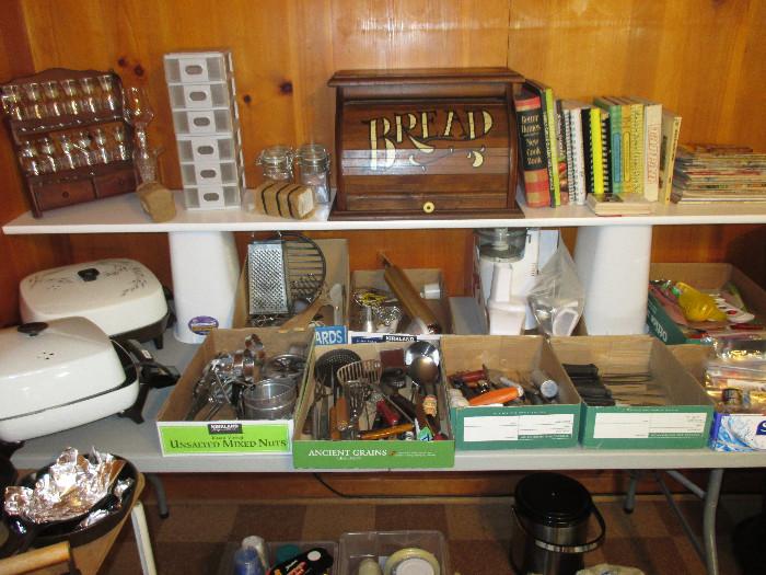 Vintage Bread Box and Just About Anything You Might Need For A Kitchen. We do have Cast Iron too!