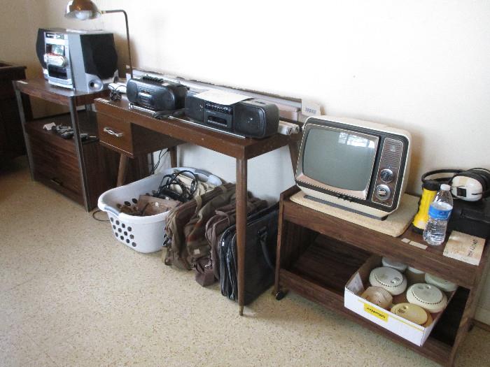 Mid Century Modern Desk, Vintage TVs