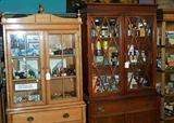 2 China cabinets, shoe collection and pharmaceutical items.