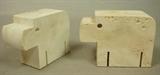 Lot 27  -  F LLI MANNELLI Travertine Hippo Bookends. RAYMOR. Not marked. Just Bloomingdales retail sticker-- Dimensions:  H: 4 inches: W: 4.5 inches: D: 2 inches --- 