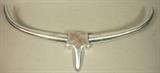 Lot 84  -  Aluminum Steer Head Wall Sculpture.  Sleek form.  -- Dimensions:   --- 