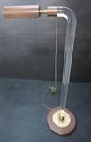 Lot 98  -  Modernist Lucite Column Floor Lamp Metal Mounted.  Thick acrylic-- Dimensions:  H: 41 inches: W: 21.75 inches: D: 12 inches --- 