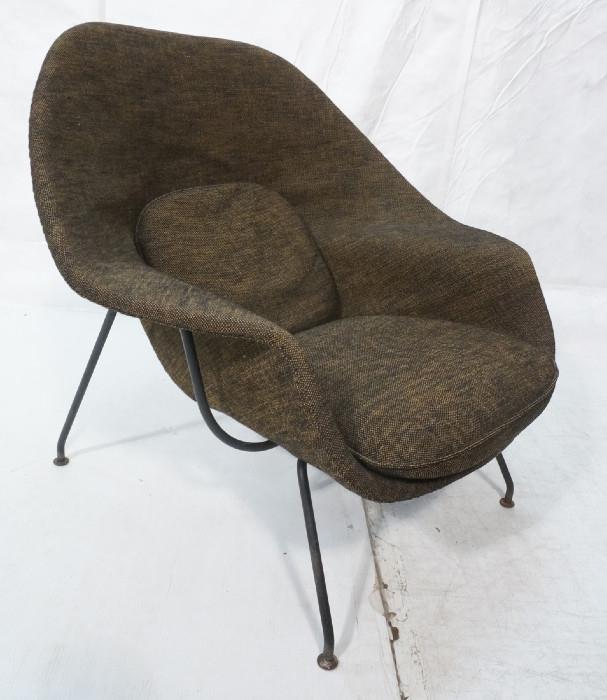 Lot 177  -  EERO SAARINEN Womb Chair. Lounge Chair. KNOLL. Black metal legs. Eero Saarinen designed the Womb Chair at Florence Knoll's request. The groundbreaking design provides a comforting sense of security - hence the name. -- Dimensions:  H: 34 inches: W: 38 inches: D: 33.5 inches --- 