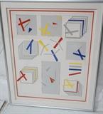 Lot 266  -  ANIA PARMELEI Abstract Assemblage. "Painted Paper; Slashed, Stacked & Bundled. 14/40. Pencil signed. -- Dimensions:  Image Size: H: 29.25 inches: W: 24 inches --- 