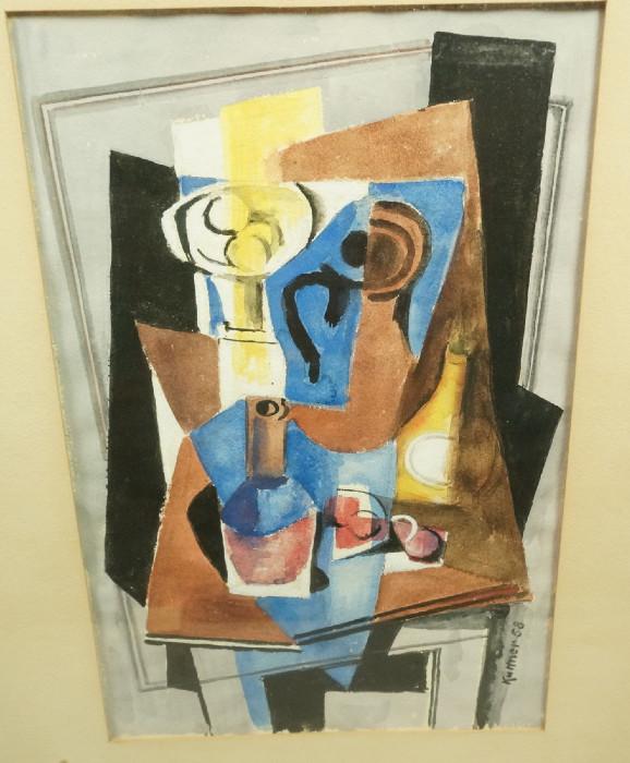 Lot 273  -  KUTTNER Cubist Still Life Watercolor. Signed & dated 58. -- Dimensions:  Image Size: H: 10.5 inches: W: 16 inches --- 