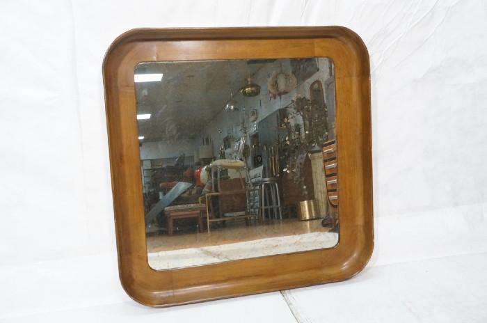 Lot 325  -  Large Decorator Mirror with 5" deep wood frame.  Curved.  Gold speckled mirror.-- Dimensions:  H: 43.25 inches --- 