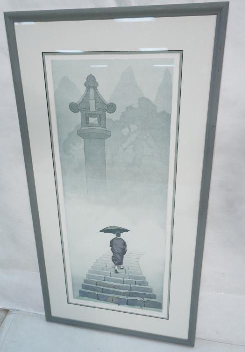 Lot 335  -  David Harrison Lithograph Print.  The Ascent.  60/200  signed.-- Dimensions:  Image Size: H: 30.5 inches: W: 12.75 inches --- 
