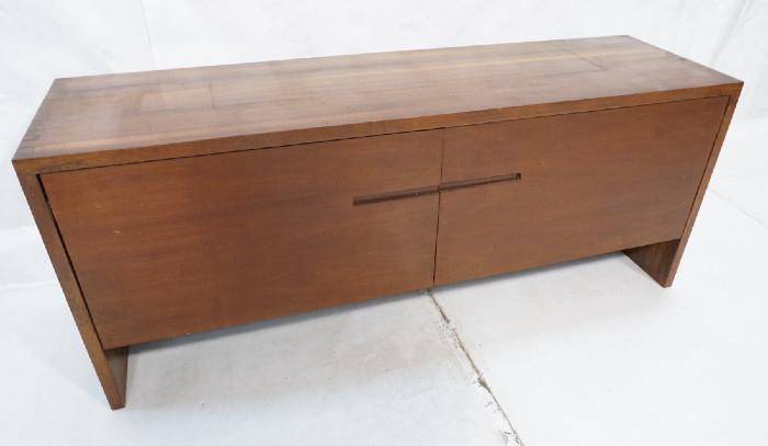 Lot 369  -  American Modern Walnut Credenza Cabinet.  2 Doors.  Butcher black strip top.-- Dimensions:  H: 24.25 inches: W: 60 inches: D: 17.75 inches --- 