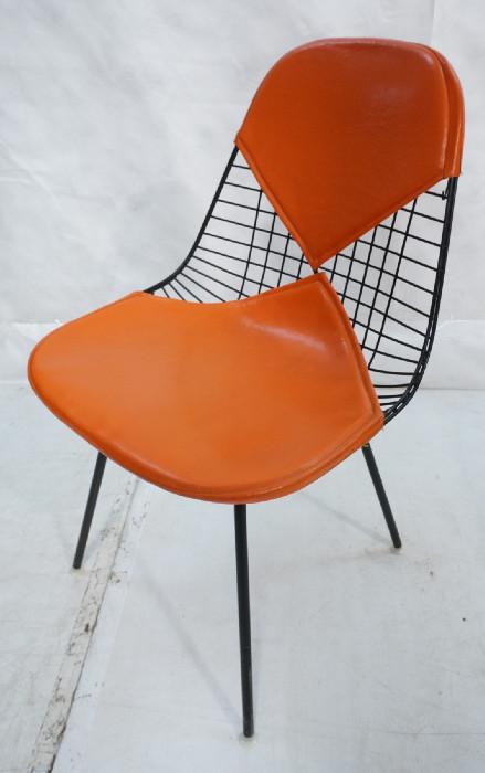 Lot 433  -  CHARLES EAMES for HERMAN MILLER Bikini Chair. Orange Bikini cushions. Label-- Dimensions:  H: 32.25 inches: W: 19 inches: D: 21 inches --- 