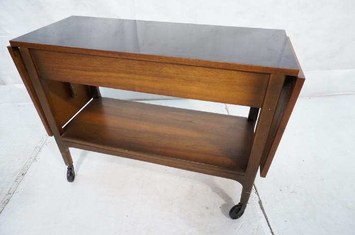Lot 450  -  American Modern LANE Bar Cart Server., Drop Sides. One drawer. Black Laminate Top.-- Dimensions:  H: 29 inches: W: 40 inches: D: 15.25 inches --- 