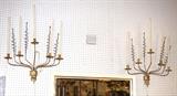Lot 518  -  Pr PARZINGER style Candle Wall Sconces. Five Candle Arms with spiral details. -- Dimensions:  H: 33 inches: W: 24 inches --- 