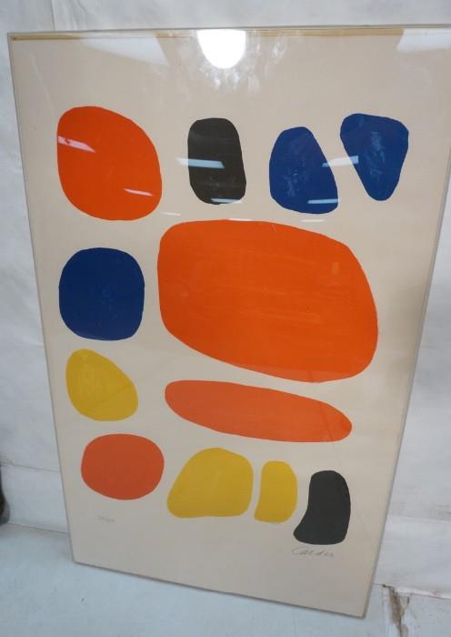 Lot 346  -  Alexander Calder Lithograph Print.  Signed and Numbered.  27/100-- Dimensions:  Image Size: H: 39.5 inches: W: 24.75 inches --- 
