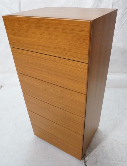 Lot 577  -  Danish Teak Modern Lingerie Chest. Six Drawers-- Dimensions:  H: 43 inches: W: 20.5 inches: D: 17 inches --- 