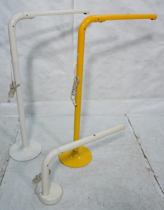 Lot 690  -  3pc Molded Plastic Italian Lamps. Two Floor Lamps. One Desk Lamp. Not Marked.-- Dimensions:  H: 49 inches: W: 31 inches: D: 12 inches --- 