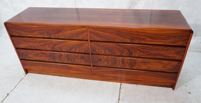 Lot 709  -  8 Drawer Rosewood Low Dresser Credenza. -- Dimensions:  H: 29.5 inches: W: 72 inches: D: 18 inches --- 