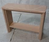 Lot 722  -  Springer style Small Console. Faux Pink Marble Lacquer Finish. Lower shelf-- Dimensions:  H: 29.25 inches: W: 36 inches: D: 12 inches --- 