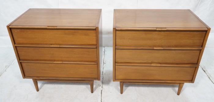 Lot 759  -  Pr 3 Drawer Chests  Cabinets. Wicker handles. -- Dimensions:  H: 30 inches: W: 30 inches: D: 19 inches --- 