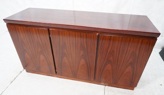 Lot 763  -  Three Door Rosewood Cabinet Credenza. Interior Drawers. -- Dimensions:  H: 32.5 inches: W: 60 inches: D: 19 inches --- 