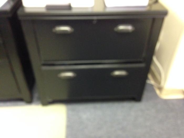 black 2 drawer file cabinet
