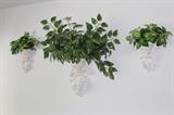 Beautiful hanging holders with decorative greenery
