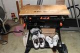 Black & Decker Work Bench with one of the nice pairs men's golf shoes (12M), also one of 4 ladies shoe pairs (8-8.5)