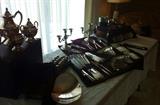 Sterling silver tea set, 101 piece flatware set, candleabras, Tiffany bowl and more.