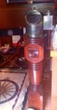 Lighted Binnacle compass on carved pedestal.  Dated 1947.