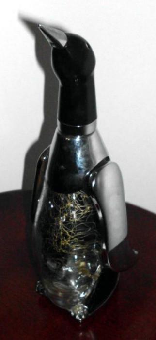 Penguin Liquor Decanter with Music Box  