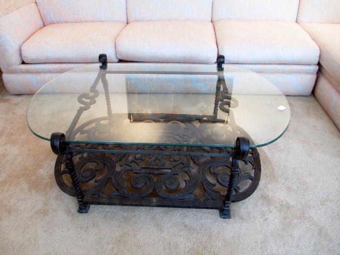 COOL WROUGHT IRON COFFEE TABLE