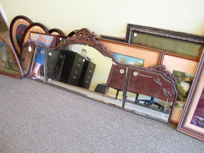 GREAT VINTAGE OVER THE MANTLE MIRROR