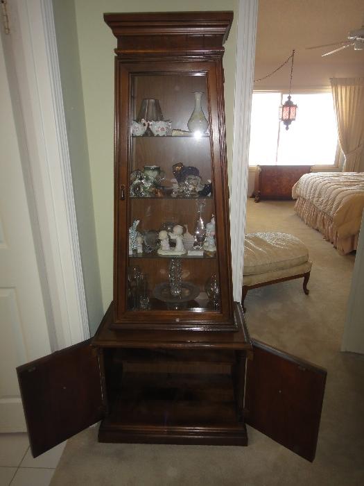 Lighter curio cabinet mid-century