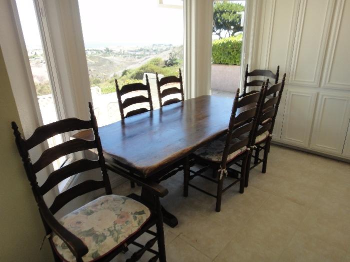 Kitchen table and 6 chairs, cane seats